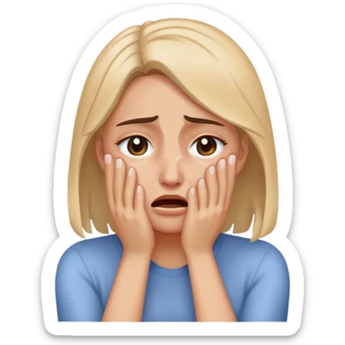 crying woman covering her face with hands sticker