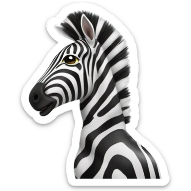 Zebra behind forbidden sign sticker