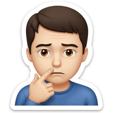 Una carita que se muerde el dedo sticker