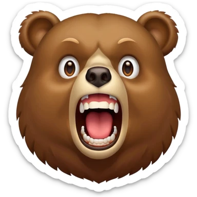 Screaming of excitement bear sticker