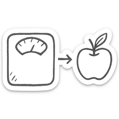 initial step of a diet, schematic style, drawing on white paper, isolated on white background sticker