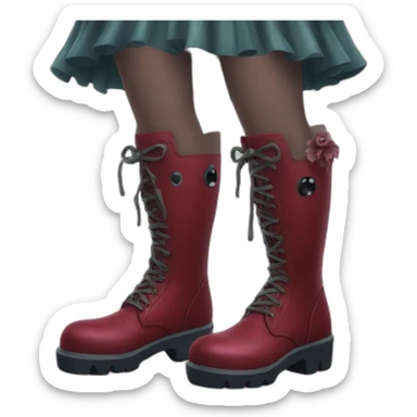zombi pinup wearing rubber boots sticker