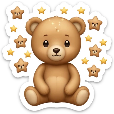 A little teddy bear which seems a bit confused with stars over his head like he just fell  sticker