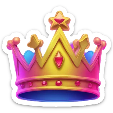 neon crown 2d sticker