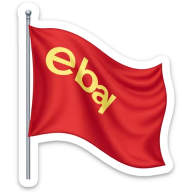 red flagg with ebeay logo there sticker