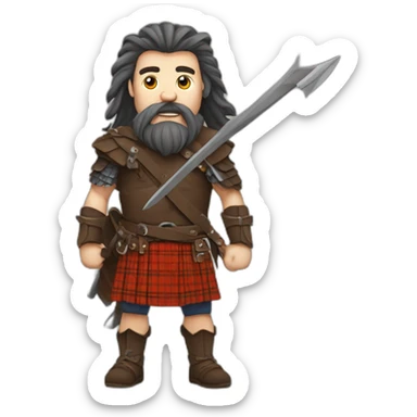 BraveHeart Scottish with a kilt sticker