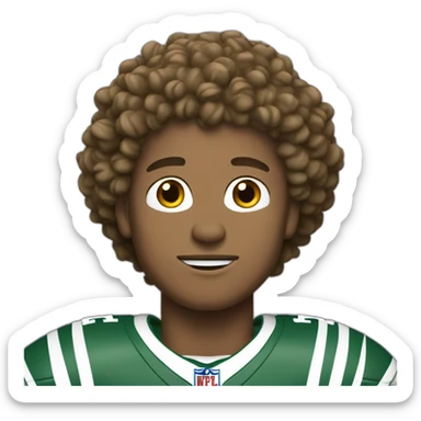 White football player with curly hair and wearing number 25 sticker