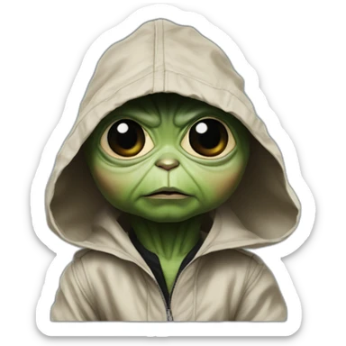 michael jackson in thriller as baby yoda sticker