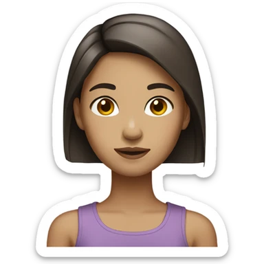 Girl with light skin and straight dark brown hair  sticker