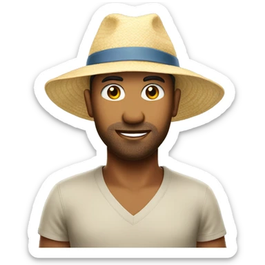Healthy city living caucasian headshot with sunhat sticker