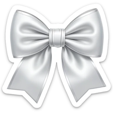 White bow on white bow sticker