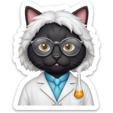 black Chemist cat sticker
