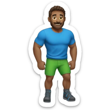 climber with a blue shirt and green shorts. sticker