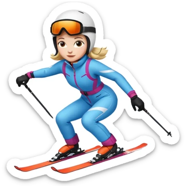 Woman Skiing, add Photo sticker