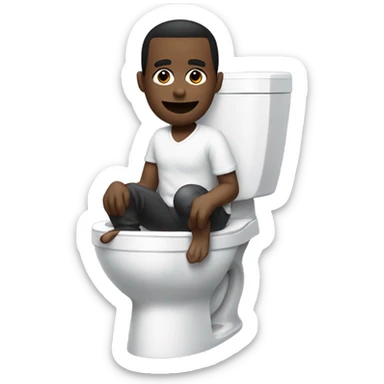 Diddy in a toilet playing a ps5 sticker