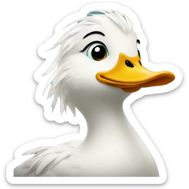 duck with hair like elsa sticker