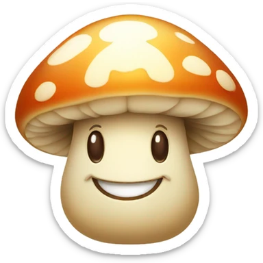 a smiling happy mushroom sticker