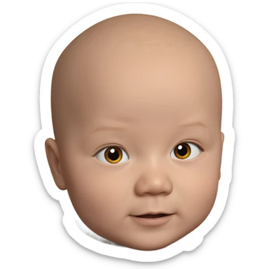 bald boy portrait looking at viewer sticker