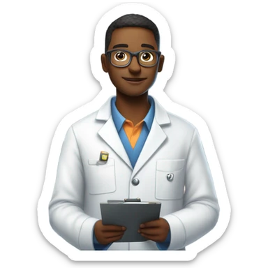 Researcher with industrial achievement sticker