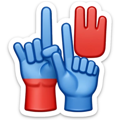 foam 1 finger blue (#00A3E0) and red (#F9423A) sticker
