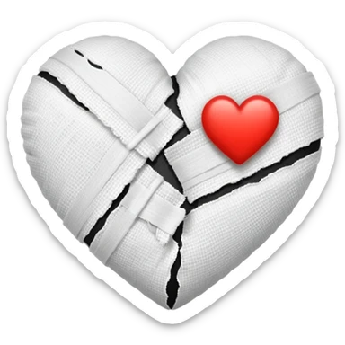Black and white bandaged heart  sticker