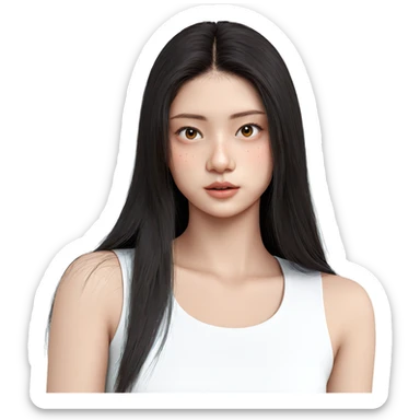 realistic portrait of girl sticker