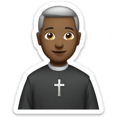 Priest with gray dress with crosses sticker