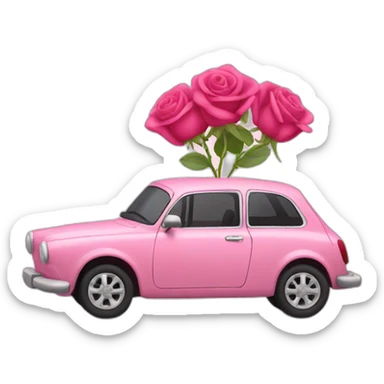 voiture rose sticker