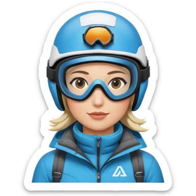 Female Alpine skiing half body sticker