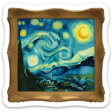 Van Gogh smurfy sticker