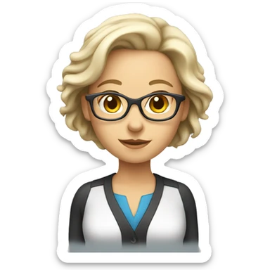 female white teacher at board sticker