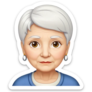 Una abuela italiana pelo corto blanco  sticker