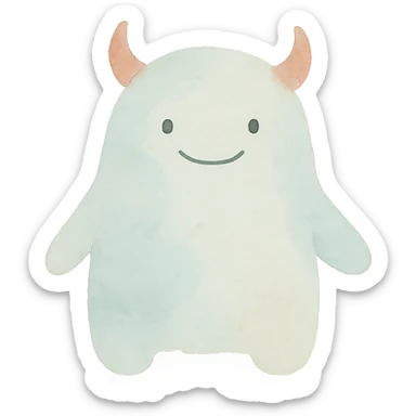 watercolor monster with soft edges and pastel colors sticker