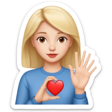 Heart hand girl  sticker