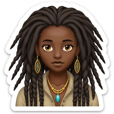 dark skin, dreadlocks, baddie, pretty makeup sticker