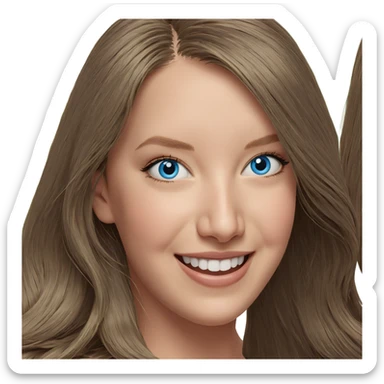 smiling girl with blue eyes sticker