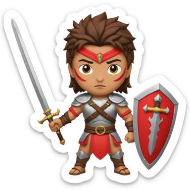 warrior with dual swords sticker