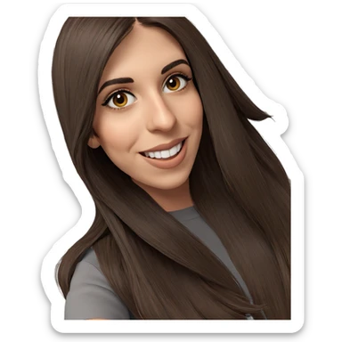 smiling girl with brown hair sticker