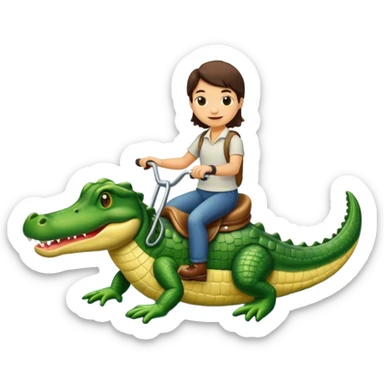 Calvy Barra riding a alligator  sticker
