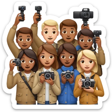 create photographers in different poses sticker