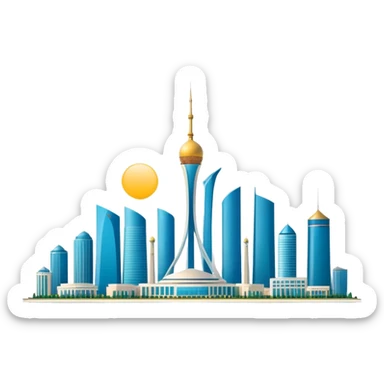 Astana skyline with Bayterek Tower, the capital city of Kazakhstan sticker