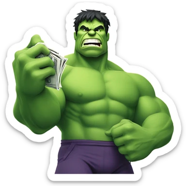 Hulk offering money sticker