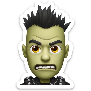 scary punk guy with mohawk sticker