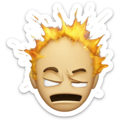 Doubtful face emoji with exploding head
 sticker
