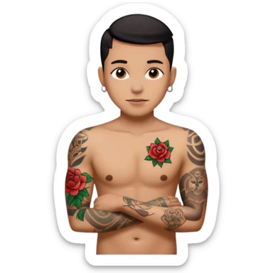 single men or women with more tatoos on their body sticker