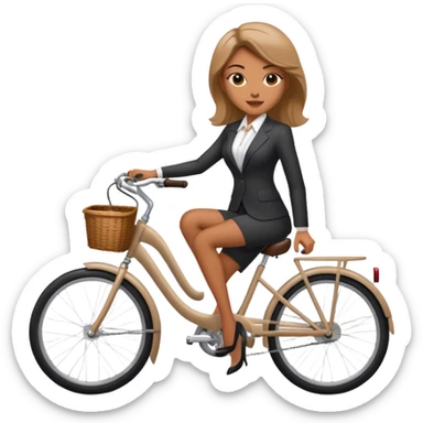 Business woman with a suite on a bike sticker