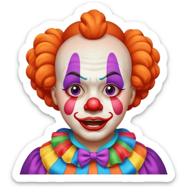 clowns with crying 😢 face without tears along with some body sticker