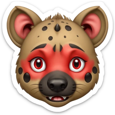 Hyena very sad crying but red eyes sticker