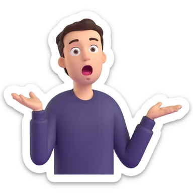 man making a mistake, dropping something, shocked expression sticker