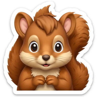 cosy squirrel sticker